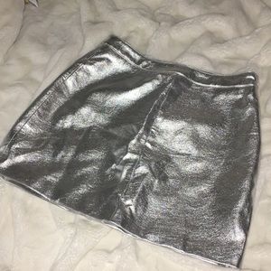 Forever 21 silver high waisted skirt